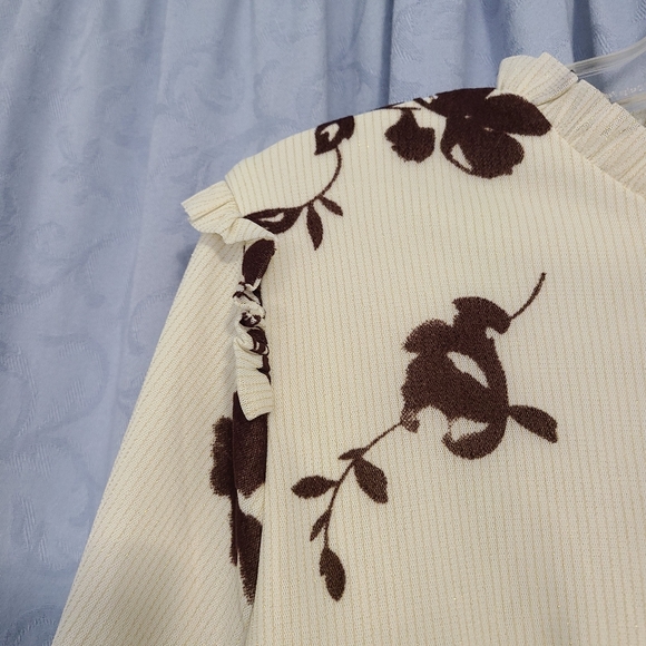 Dainty Jewells Cream and Brown Floral Long Sleeve Dress - Picture 7 of 8